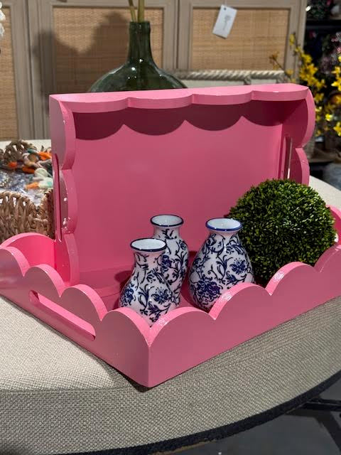 Pink Scalloped Tray