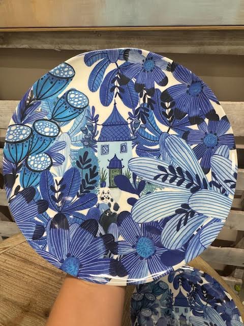 Blue and White Melamine Plate