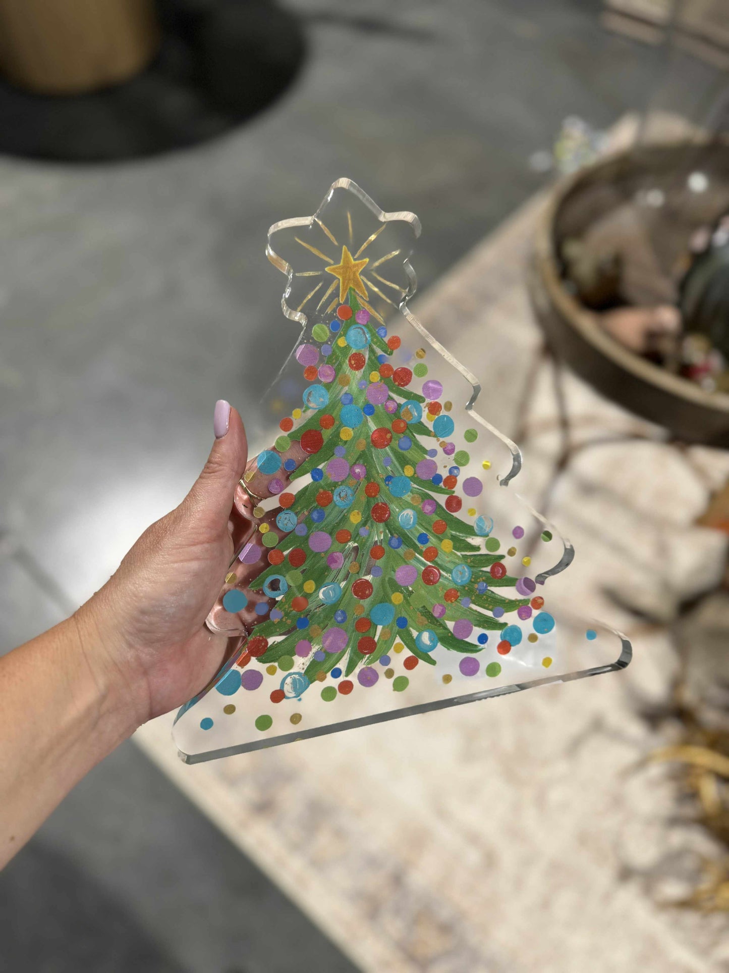 Confetti Christmas Tree Acrylic Block – 10"