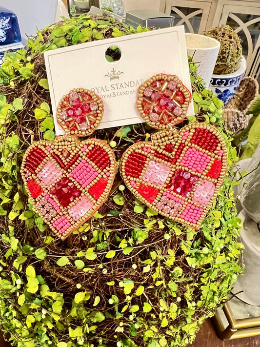 Devotion Heart Beaded Earrings
