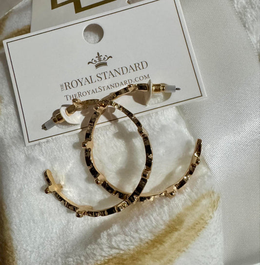 Esther Cross Hoop Earrings in Gold