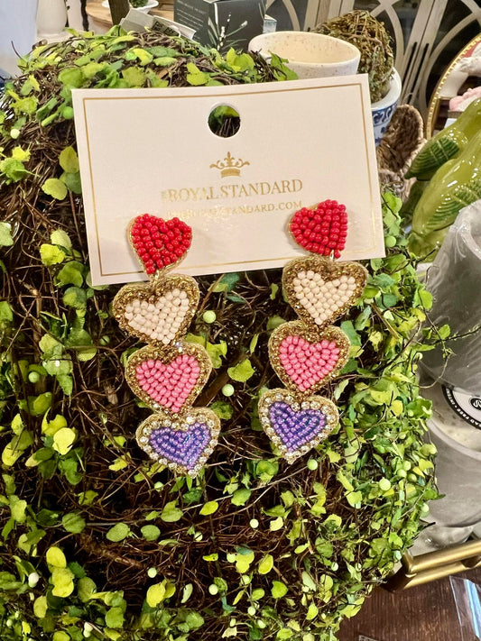 Conversation Hearts Beaded Earrings