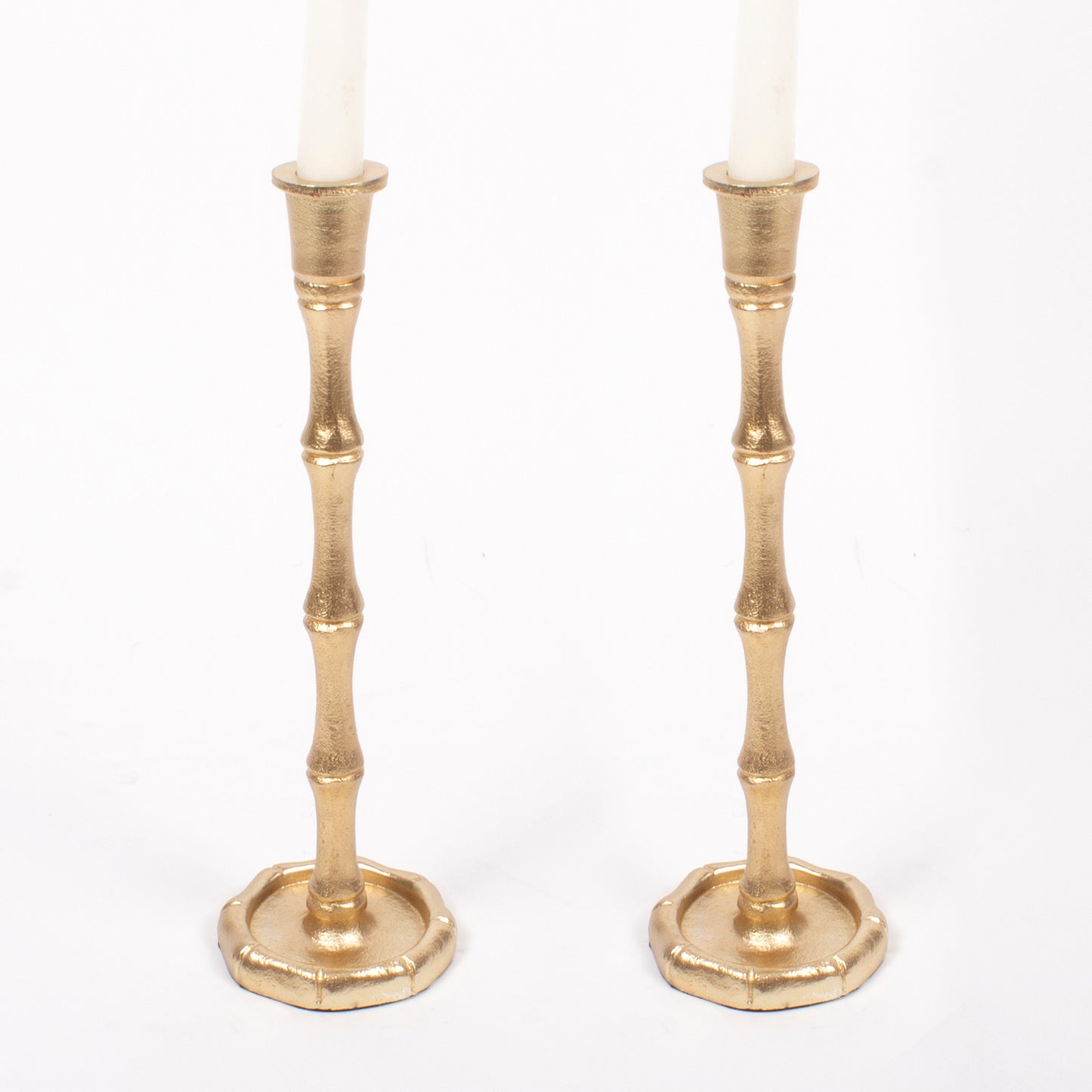 8 Oak Lane Gold Bamboo Candlestick Large- PAIR