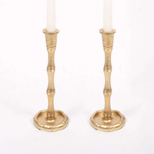 8 Oak Lane Gold Candlestick Small- PAIR