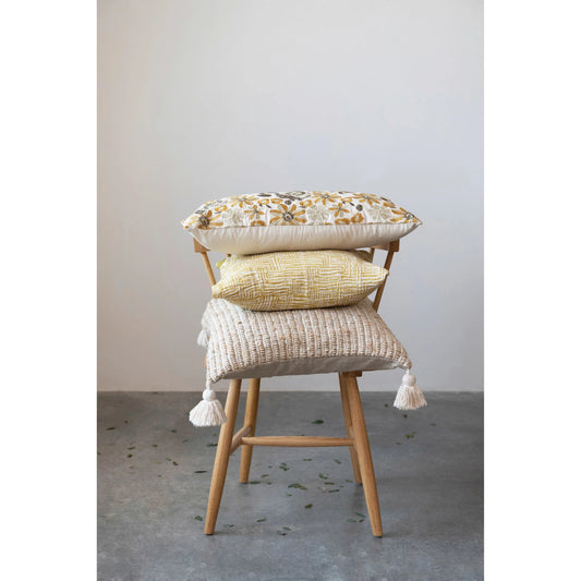 Cotton Pillow with Kuba Cloth Patter