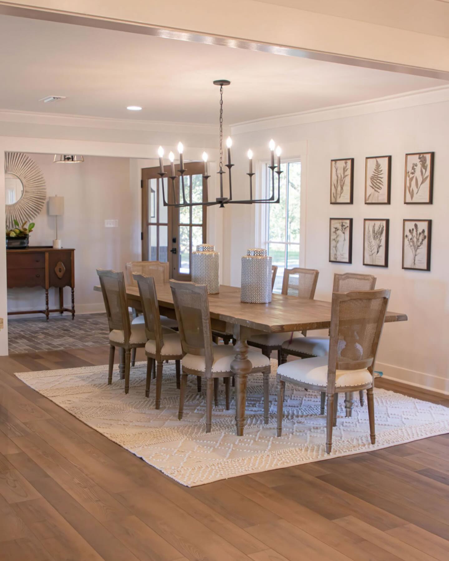 Dining room in muted color pallet, styled by Tin Lily Designs.