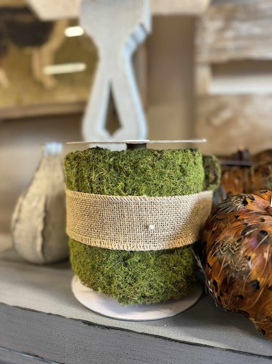 6" Glittered Moss Ribbon – 2 Yards