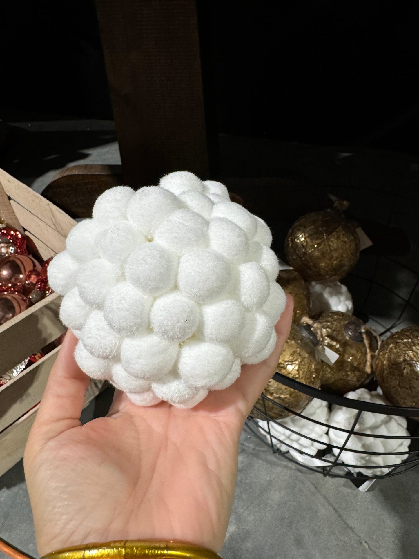 Pom Pom Ornament White