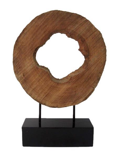 16.5"H X 12."L MANGO WOOD LOG SLICE NATURAL/BLACK