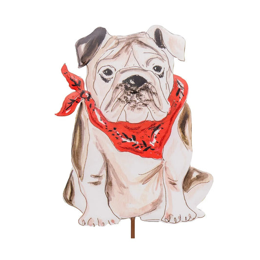 Bulldog Metal Art with Easel Stand or Ground Stake