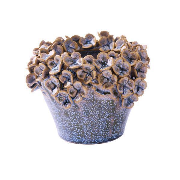 Stoneware Pot Blue/Beige