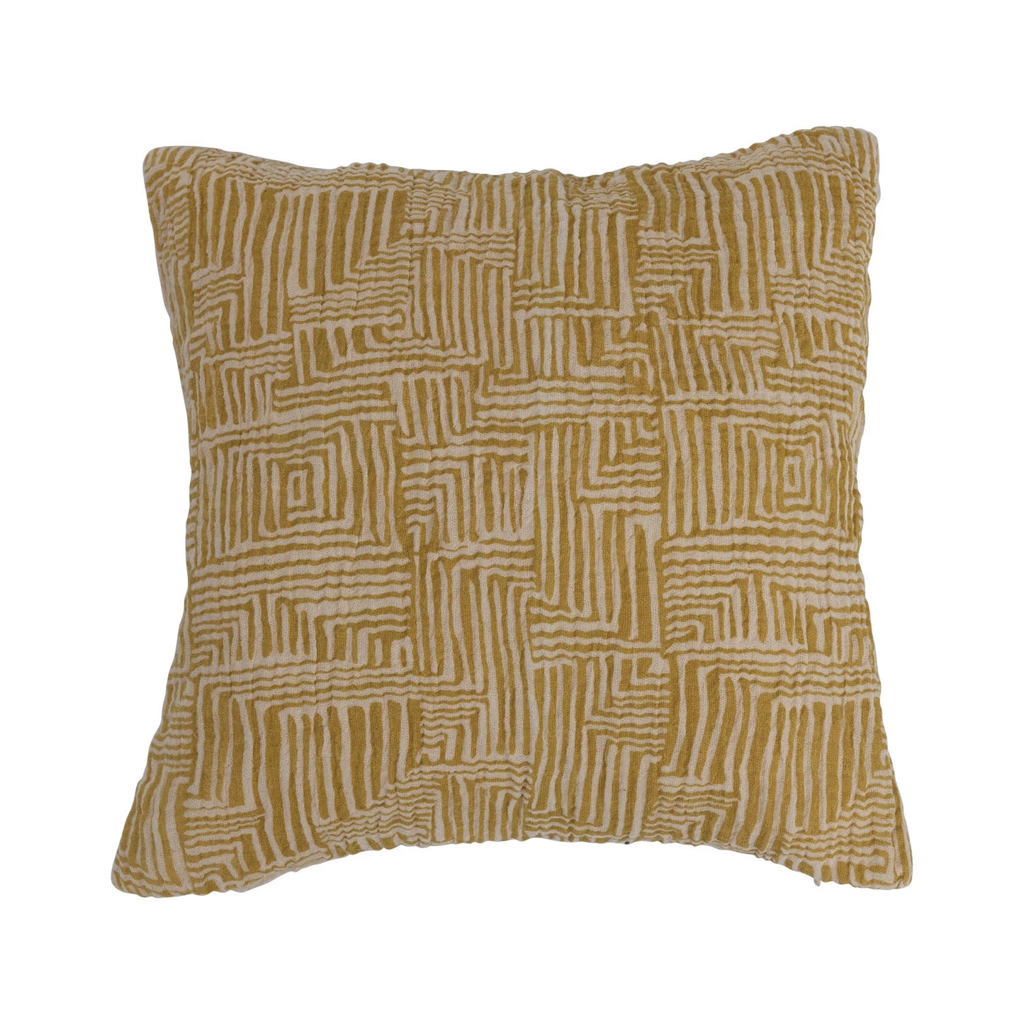 Cotton Pillow with Kuba Cloth Patter