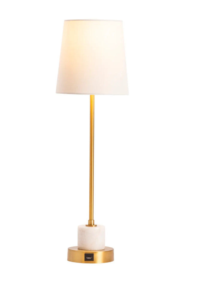 Gold Buffet Lamp with USB