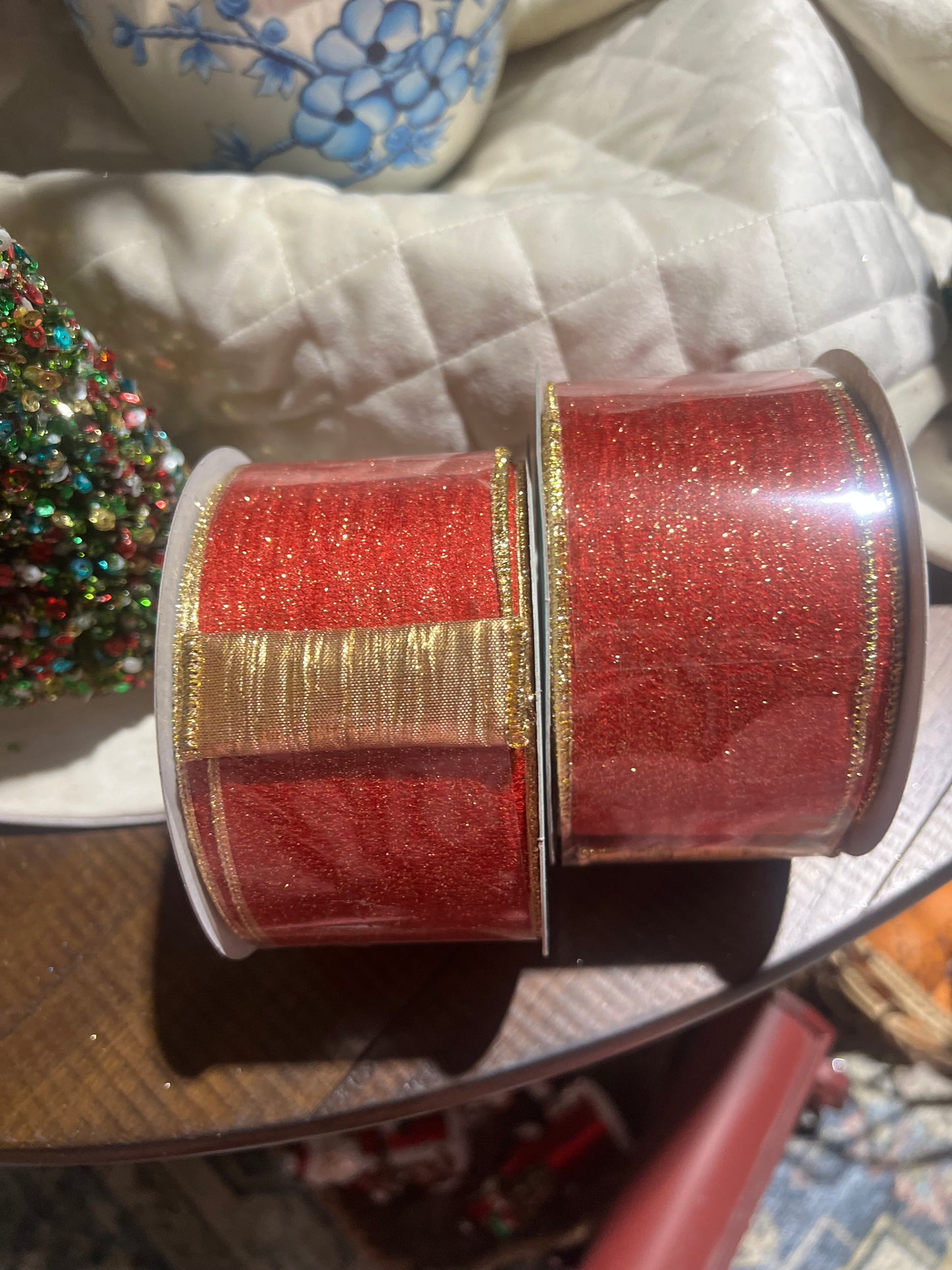 Red/Gold Glitter Ribbon