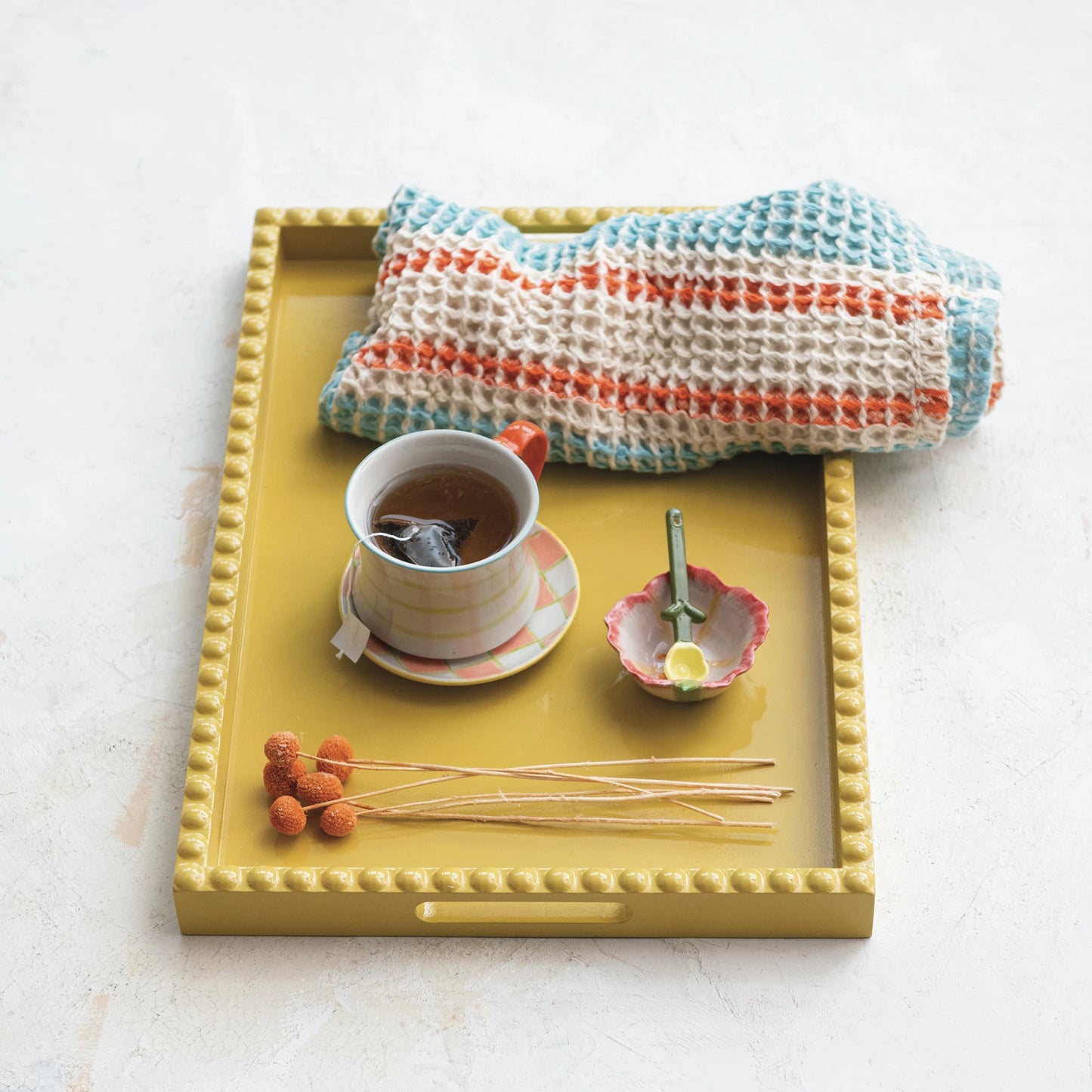 Lacquered Hobnail Tray from Creative Co-Op