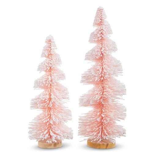 Pink Bottle Brush Christmas Trees