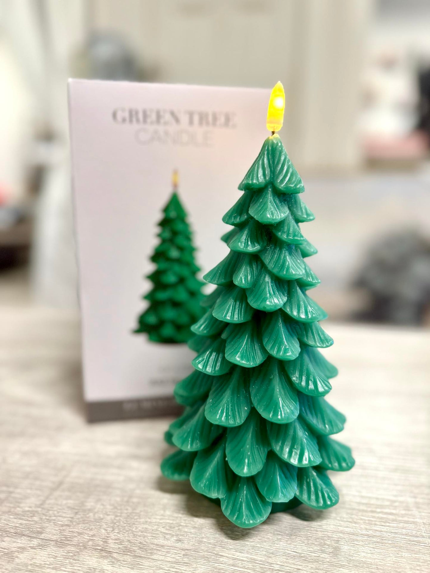 Raz Green Tree Candle – Flameless Christmas Candle (4.5" x 7.75")