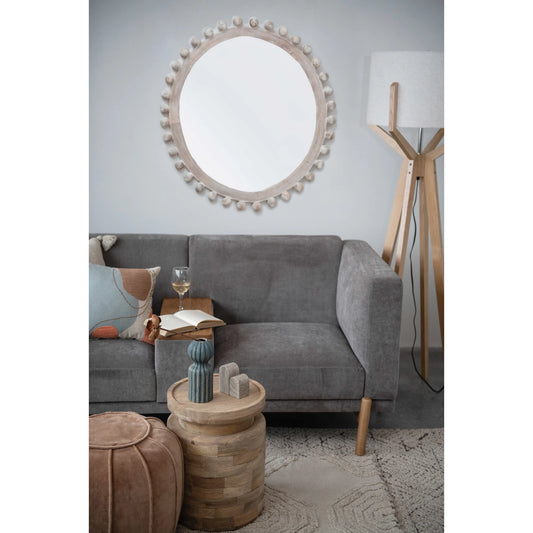 Whitewash Ball Mirror