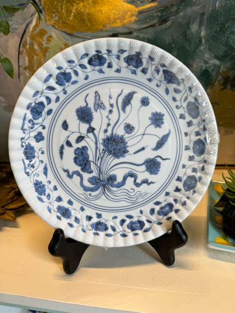 Blue and White "Paper" Plate