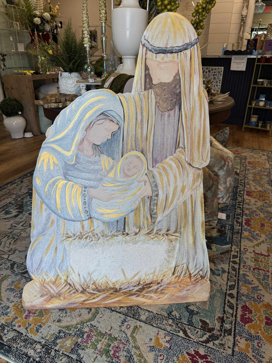Holy Family Nativity Yard Display – Easel on Back
