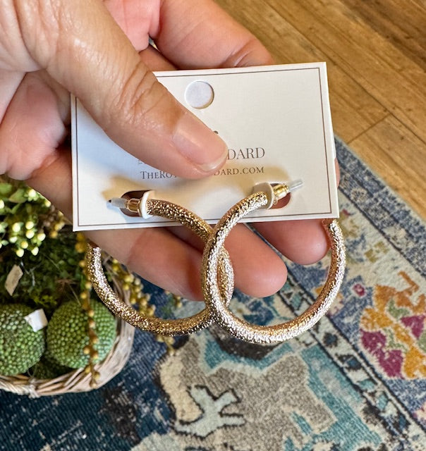Gold Textured Hoop Earring