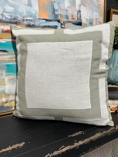 Green and White Pillow