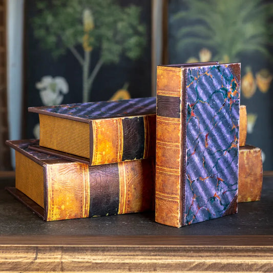 Set of 3 Navy Book Boxes