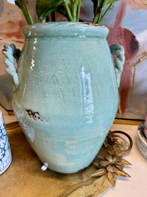 Turquoise Potbelly Vase