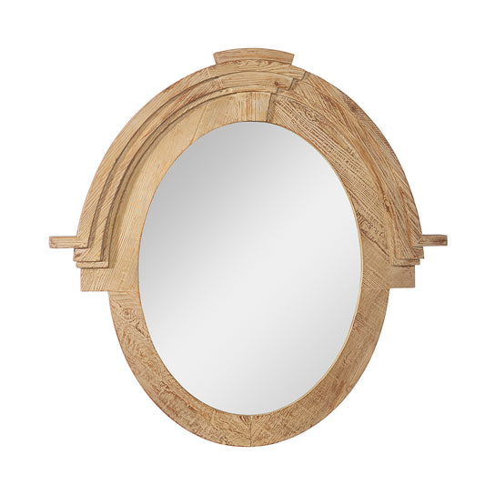 Wood Oval Mirror